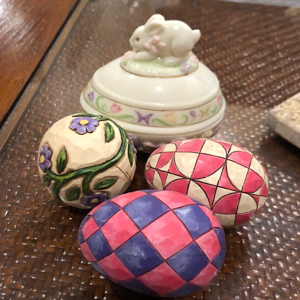 Lenox Easter Bunny and Jim Shore Eggs
